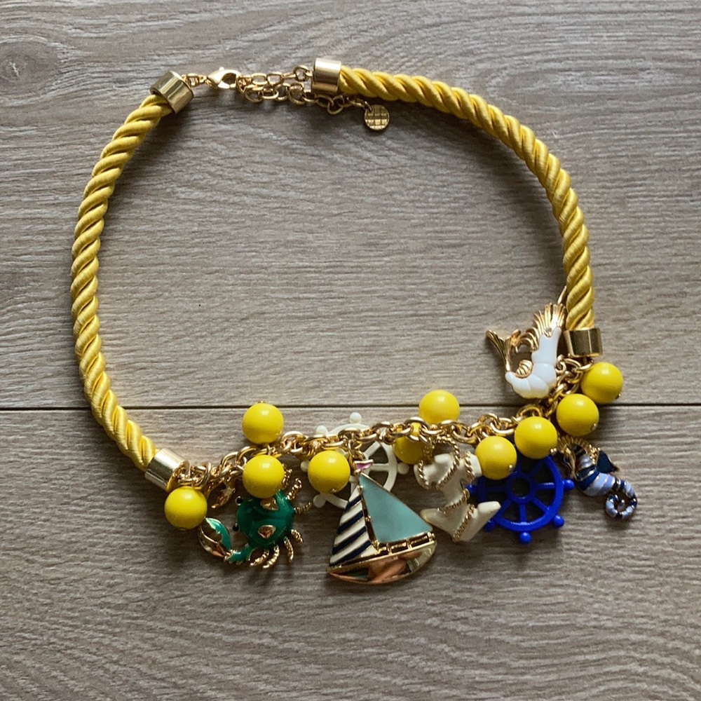 Fun sea 🌊 themed Talbots necklace yellow and blue